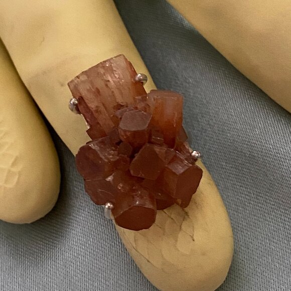 Argonite Crystal Ring set in Sterling Silver, 925. - Picture 1 of 6